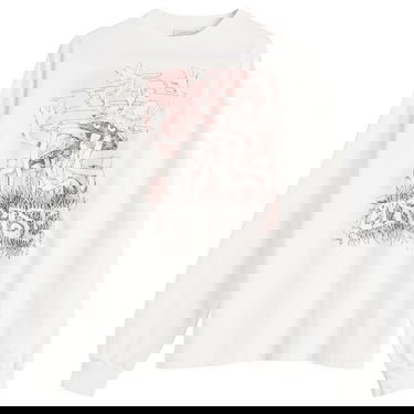 Тениска Aries Faded Shroom Awakening Long Sleeve T-Shirt, Size Large Бяло | AR60024-WHT, 0