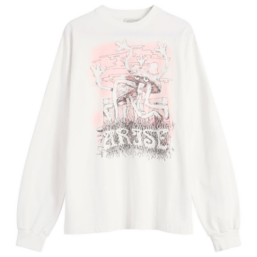 Тениска Aries Faded Shroom Awakening Long Sleeve T-Shirt, Size Large Бяло | AR60024-WHT