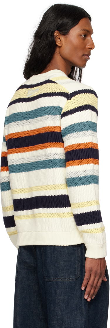 Пуловер MAISON KITSUNÉ Maison Kitsuné Comfort Striped Sweater Бяло | OM00807KT1129, 2
