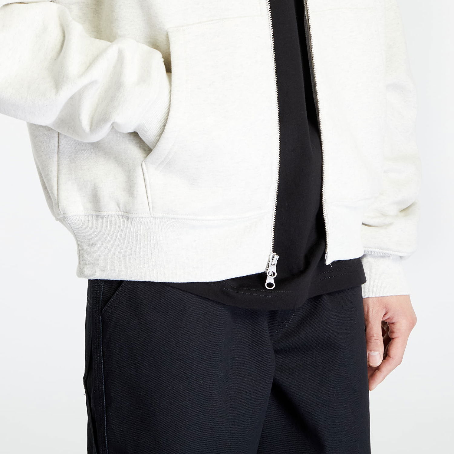 Суитчър Patta Basic Waffle Zip Hoodie Сиво | POC-BC23-WAFFLE-ZHS-001, 1