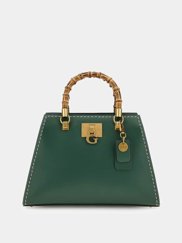 Дамска чанта GUESS Stephi Bamboo-Handle Зелено | HWVB7875080, 0