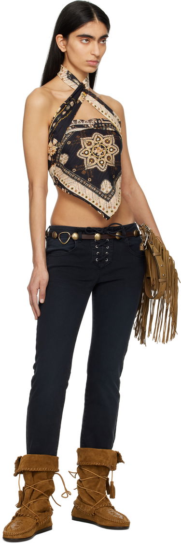 Дънки ISABEL MARANT Isabel Marant Vanel Lace-Up Jeans Черно | PA0544FB-C2H02I, 4