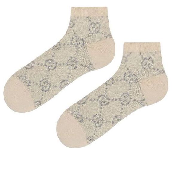 Чорапи Gucci Gucci GG Lam Ankle Socks Бежово | 631451-3GF79-9263