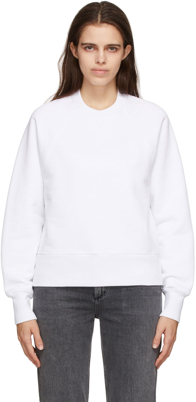 Суитчър AMI Sweatshirt Бяло | A21FJ028.747, 0