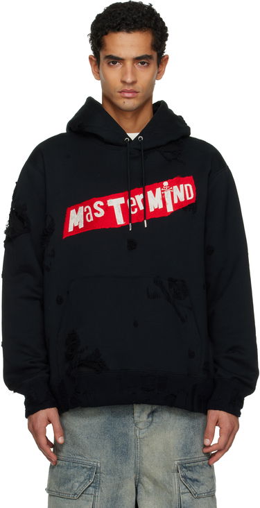 Суитчър Mastermind WORLD Distressed Hoodie Черно | MW25S15-SW008-002, 0