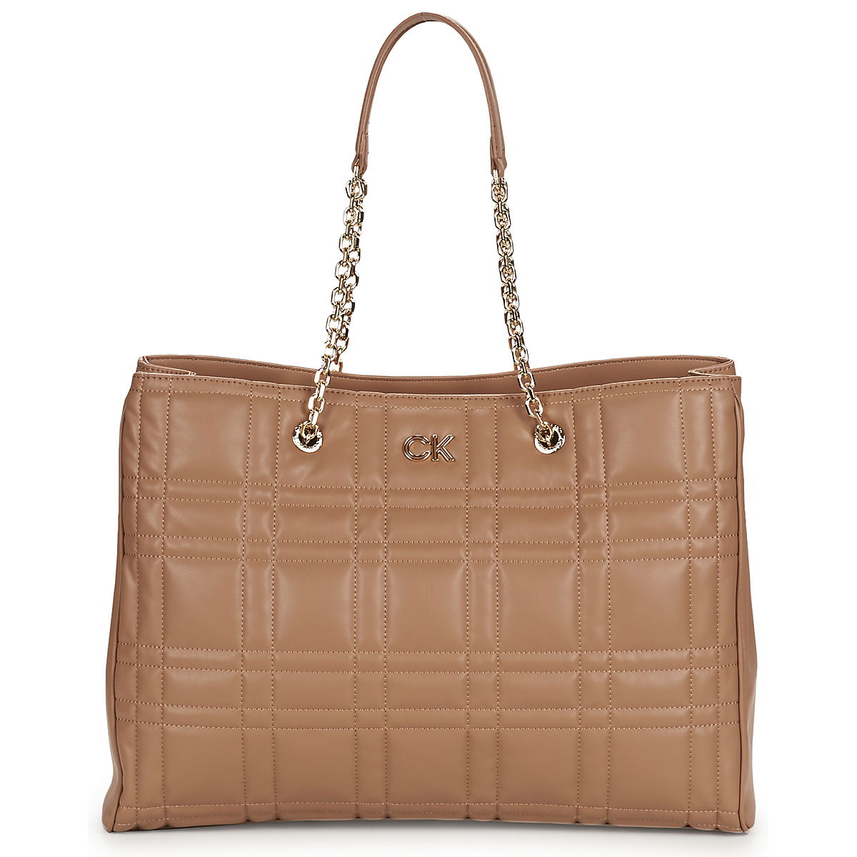 Голяма пазарска чанта CALVIN KLEIN RE-LOCK QUILT TOTE W/LPT CMPT Оранжево
 | K60K609880-RBC, 0