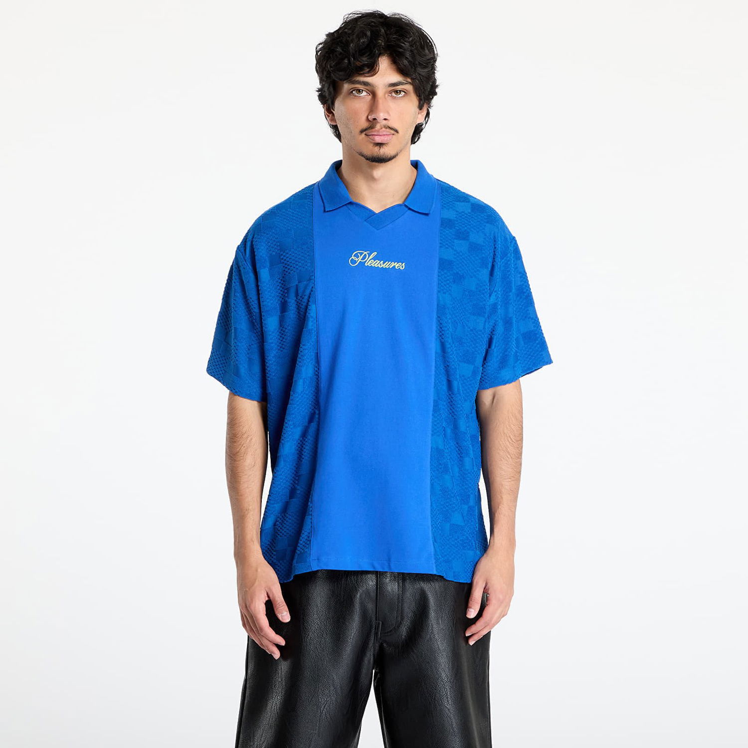 Поло тениска Pleasures PLEASURES Planets Polo T-Shirt Синьо | P25SU014 BLUE, 0