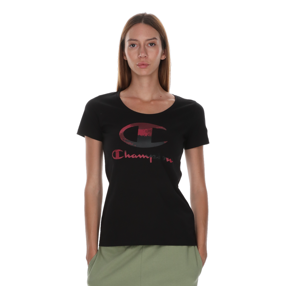 Тениска Champion Distressed Logo Crewneck T-Shirt Черно | 118569-KK001, 0