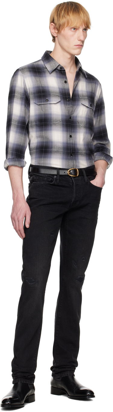 Дънки Tom Ford TOM FORD Stretch Straight Fit Jeans Черно | DPH001-DMC058S25, 4