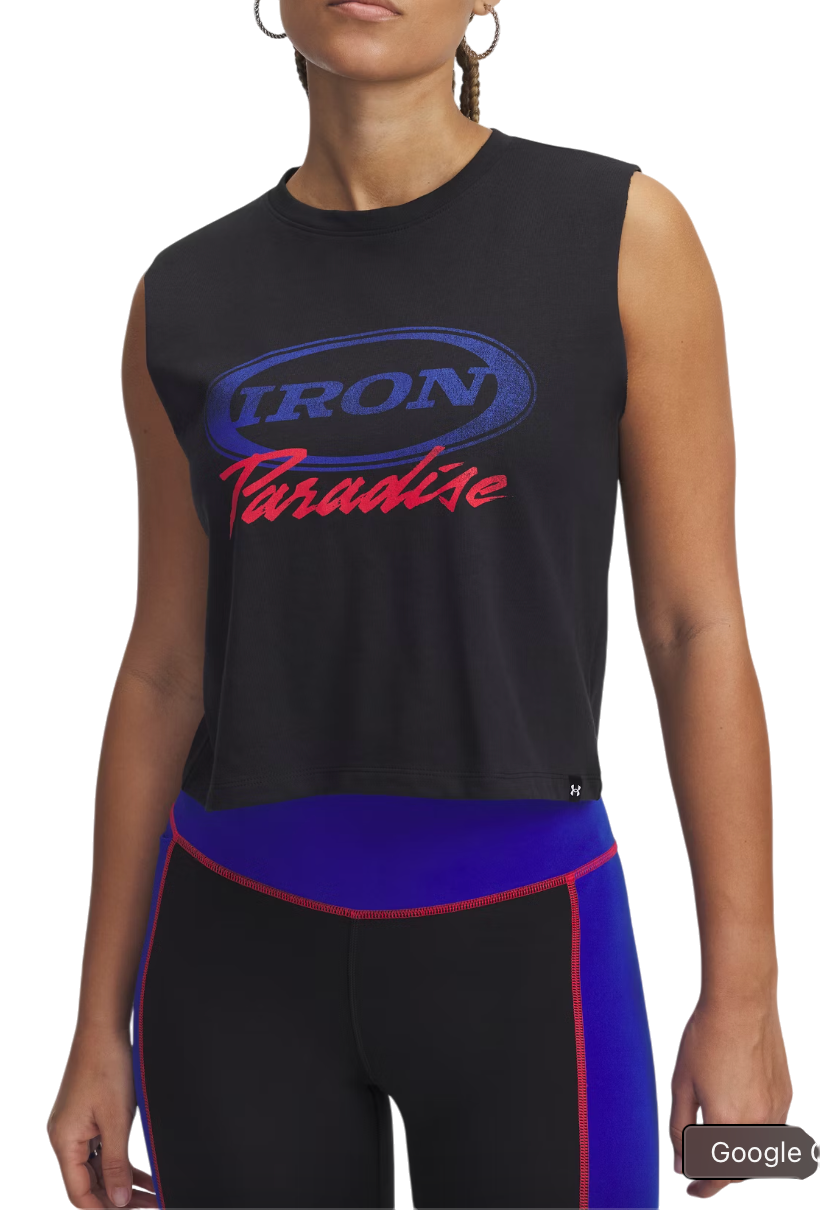 Потник Under Armour Project Rock Iron Paradise Cropped Training Tank Top Черно | 1389705-001, 0