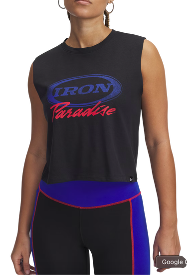 Потник Under Armour Project Rock Iron Paradise Cropped Training Tank Top Черно | 1389705-001, 0