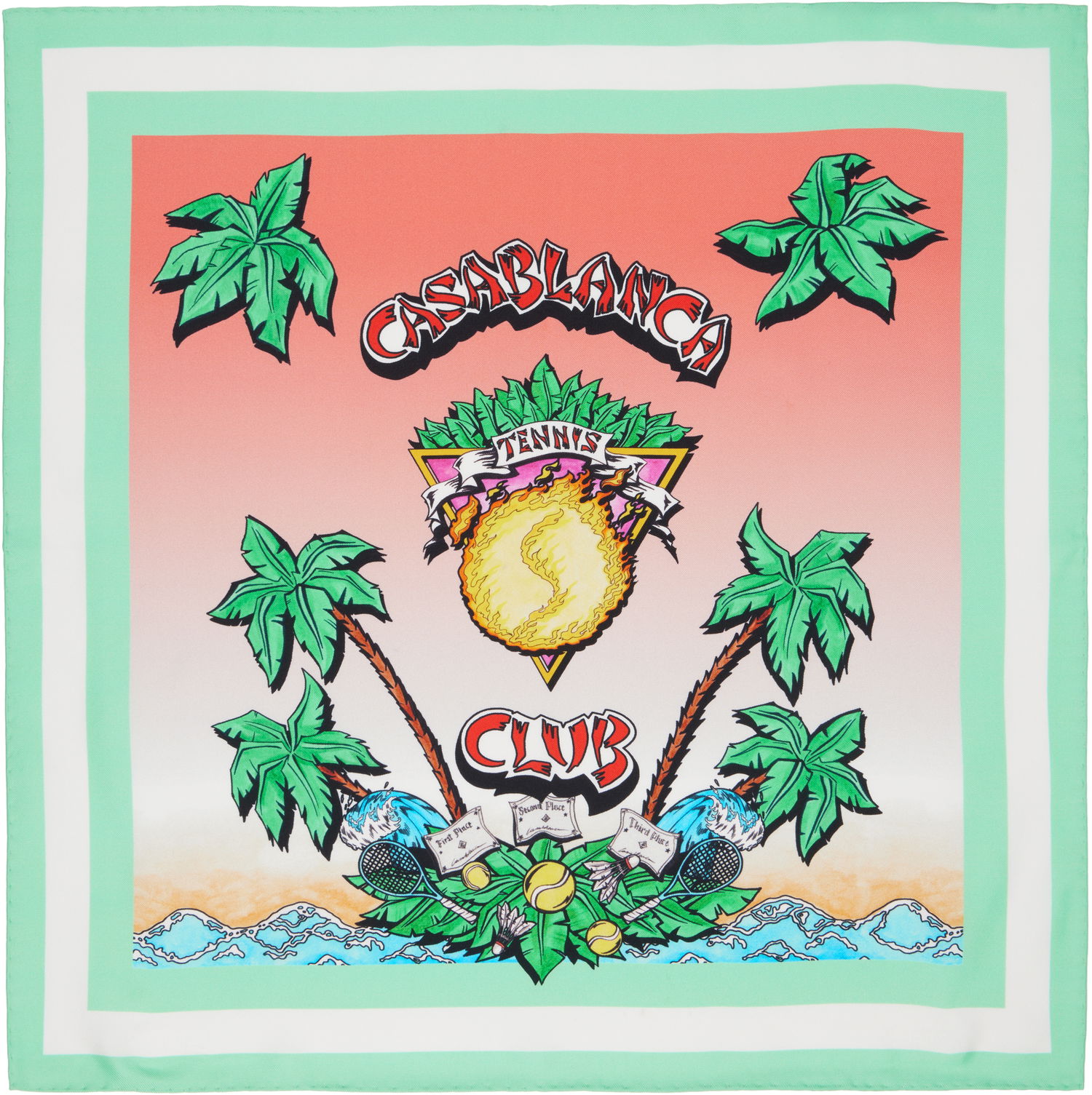 Шал Casablanca Casablanca 'Tennis Club' Silk Scarf Многоцветен | AS25-ACC-053-03, 0