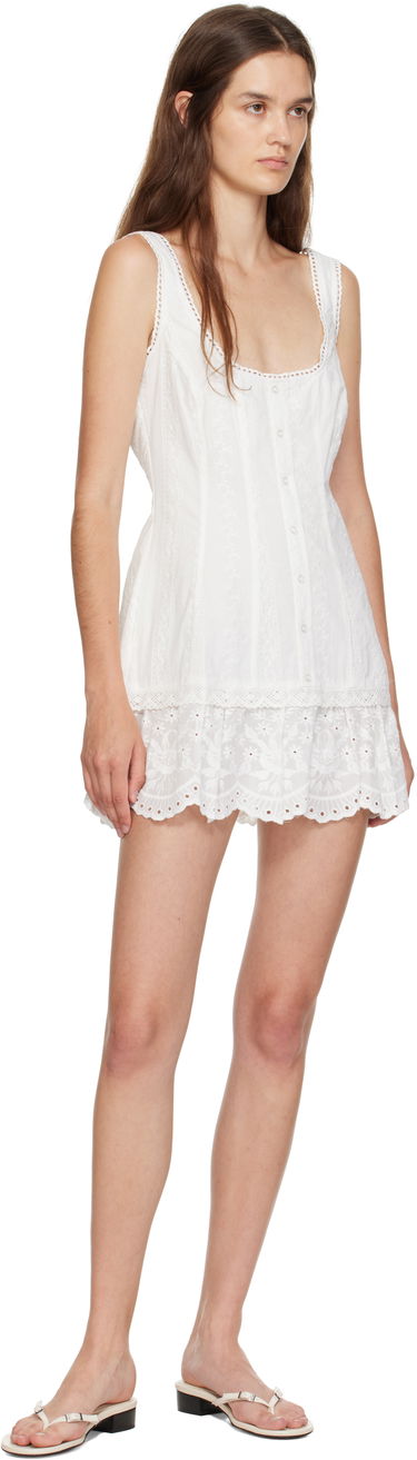 Pокля GUIZIO Guizio Aylin Eyelet Mini Dress Бяло | P25405W159, 3