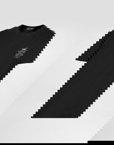 Тениска Dolce & Gabbana Dolce & Gabbana T-shirt With Heraldic Patch Черно | G8PT1ZG7PZUB0665, 0