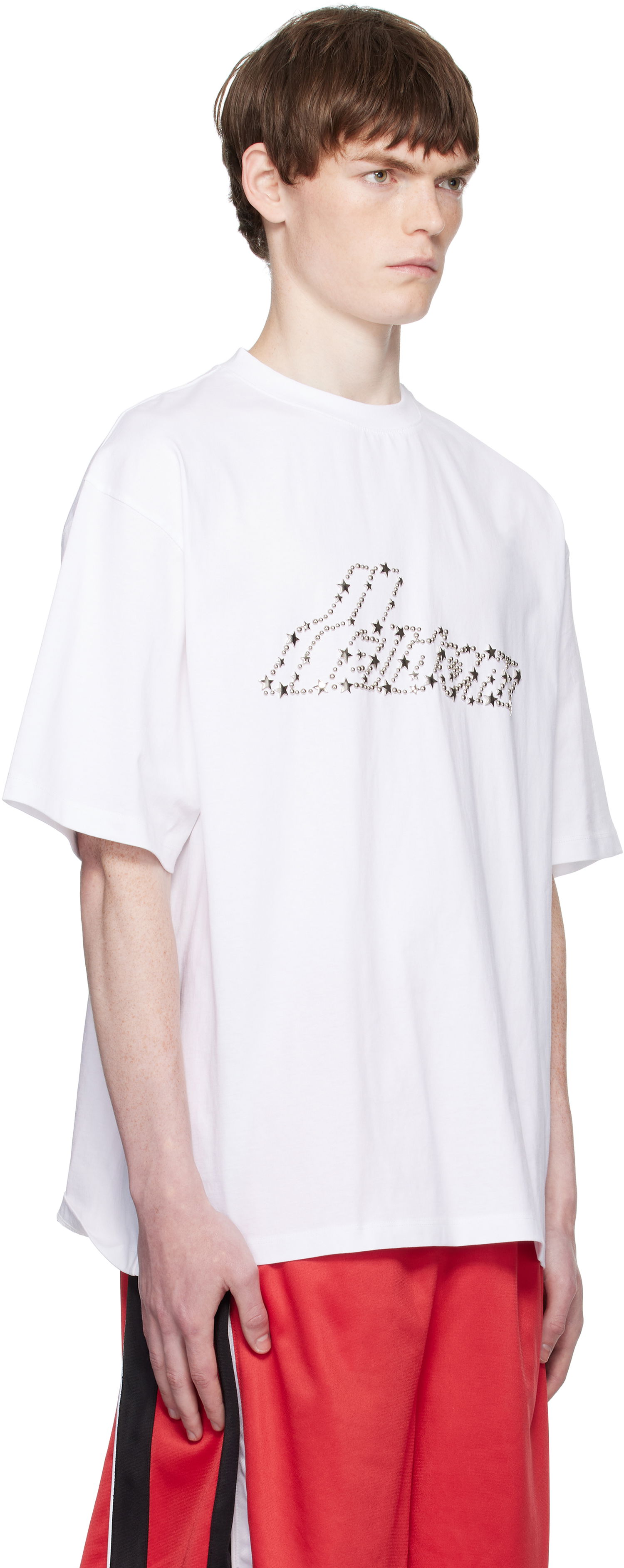 Тениска We11done We11done Pearly Logo T-Shirt Бяло | WD-TT2-25-735-U-WH, 1