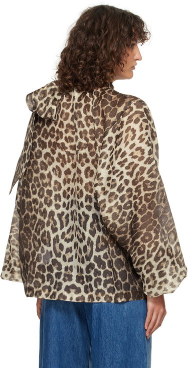 Риза ZIMMERMANN Zimmermann Illustration Billow Leopard-Print Silk Blouse Кафяво | 1395TF241, 2