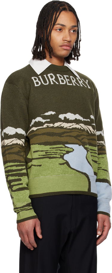 Пуловер Burberry Landscape Wool Blend Sweater Многоцветен | 8118232, 1