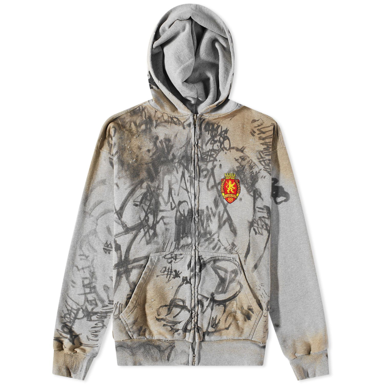 Суитчър Balenciaga Medium Zip Hoody Сиво | 744457-TOVA8-1300, 0