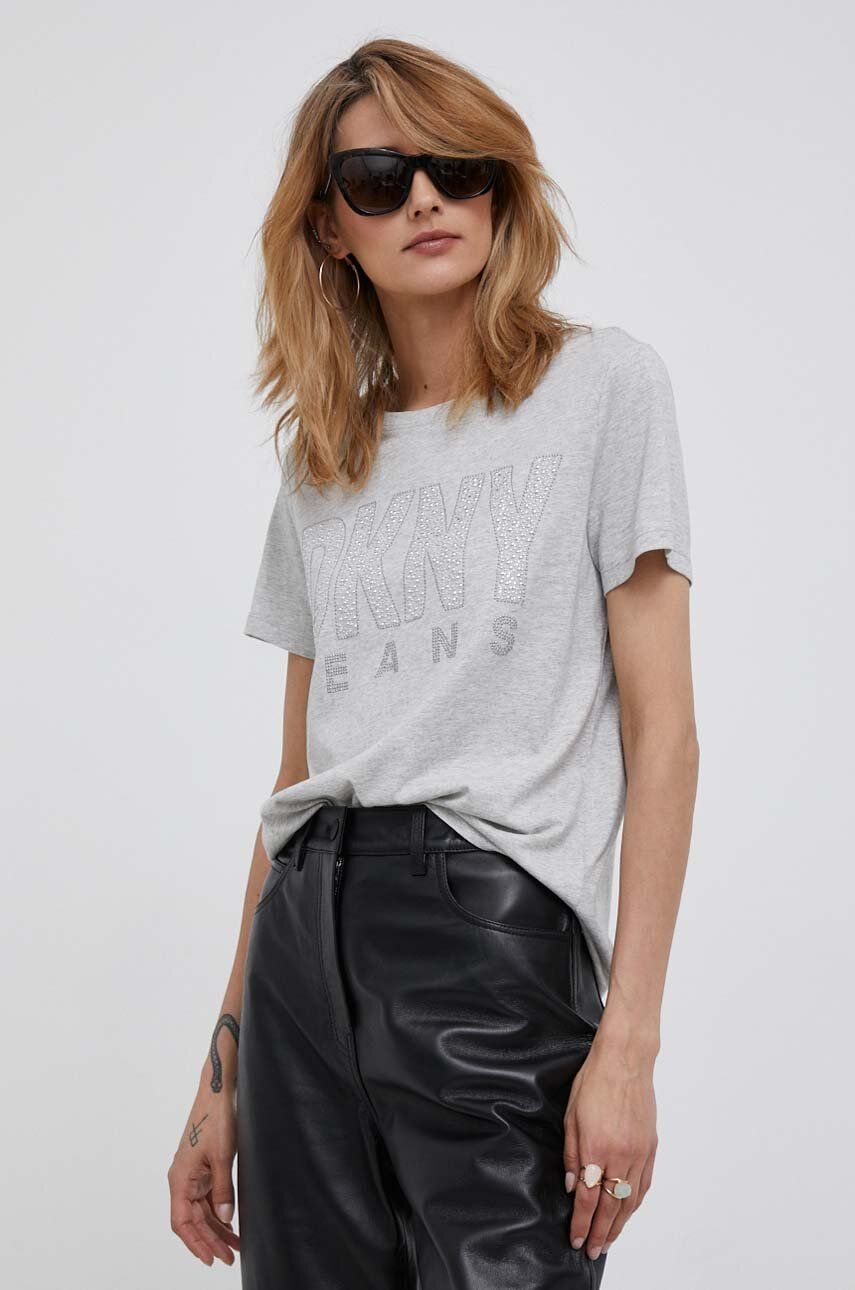 Тениска DKNY Printed Tee Сиво | E3DHUDNA, 0