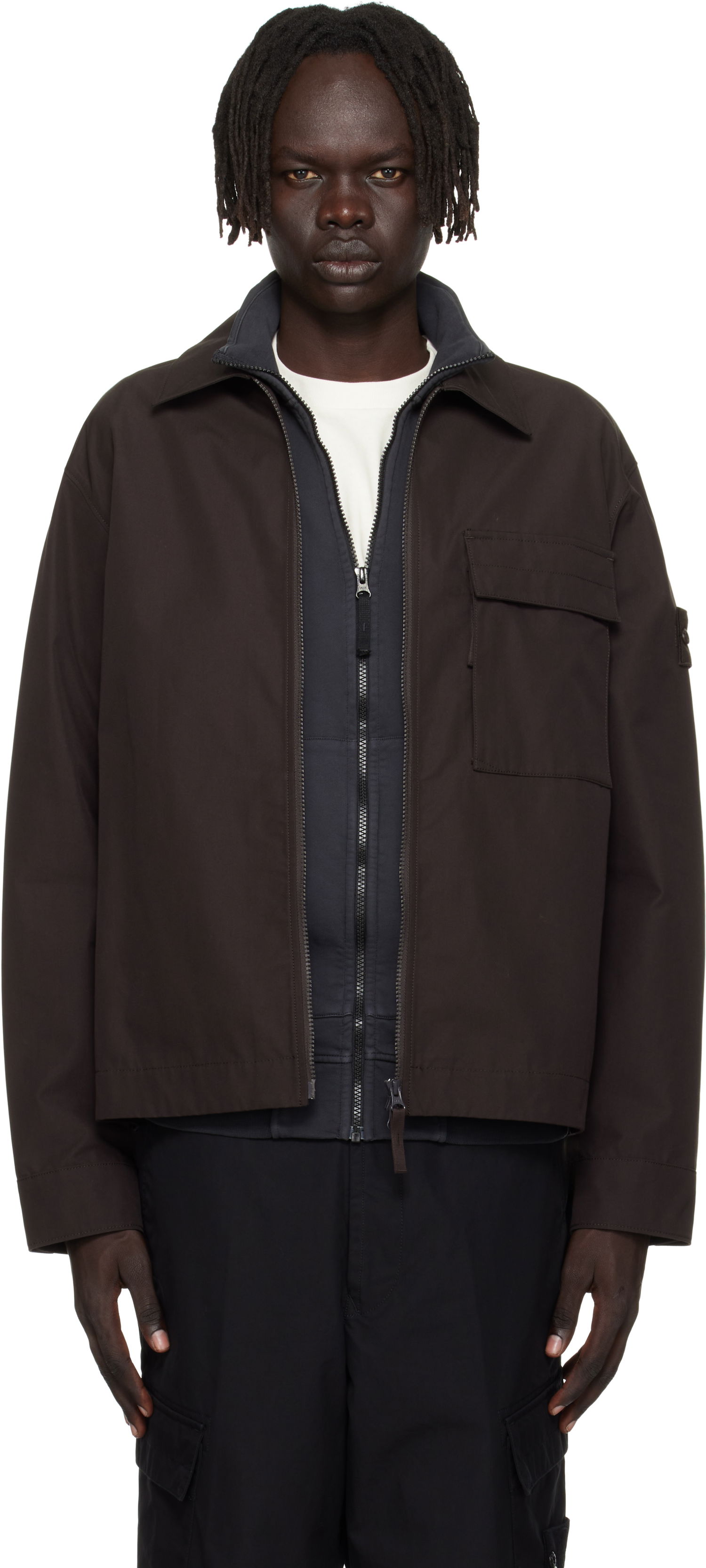 Яке Stone Island Stone Island Weatherproof Canvas Overshirt Кафяво | K2S15 1200018 S00F1, 0