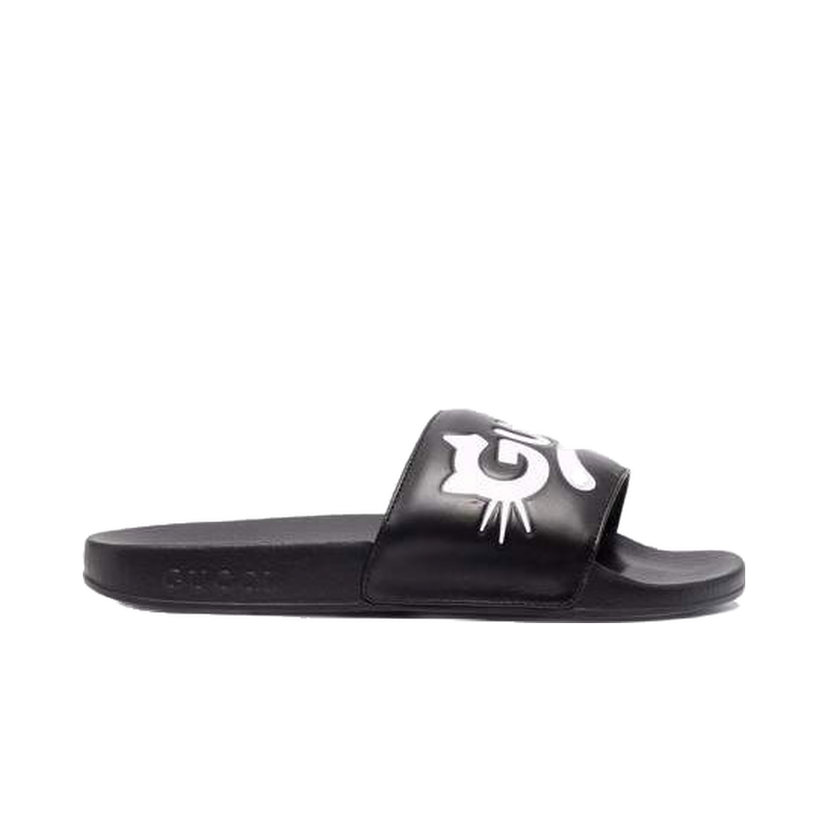 Кецове и обувки Gucci Kitty Logo Slides Черно | 659947DIR00