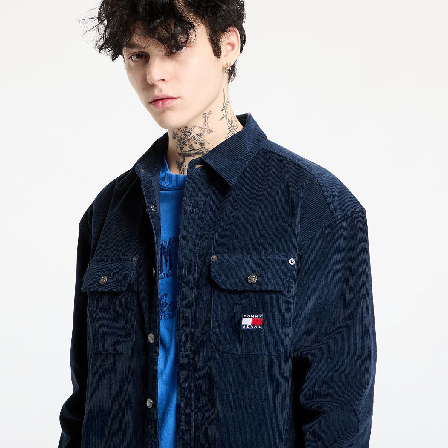 Риза Tommy Hilfiger Tommy Jeans Relaxed Cord Shirt Тъмно синьо | DM0DM20671 C1G, 1