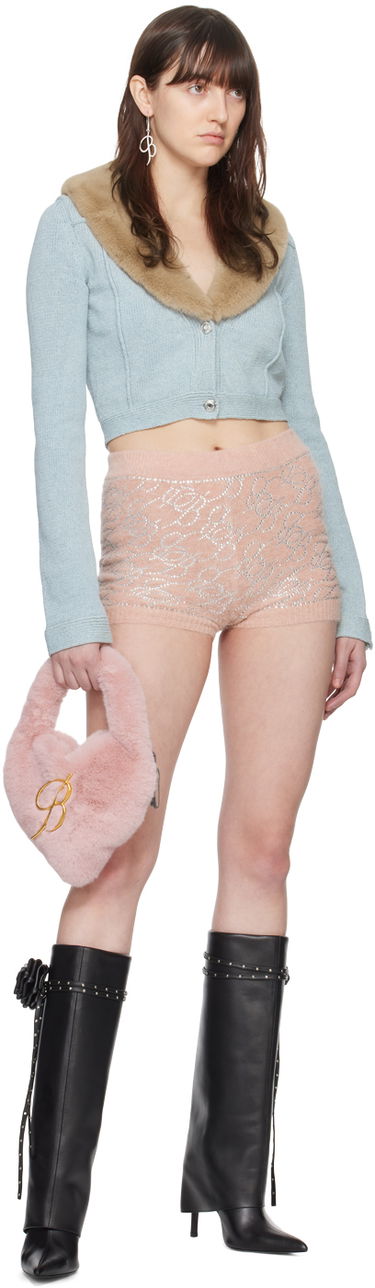 Къси панталони Blumarine Blumarine Monogram Knit Shorts Розово | P422P124A, 3