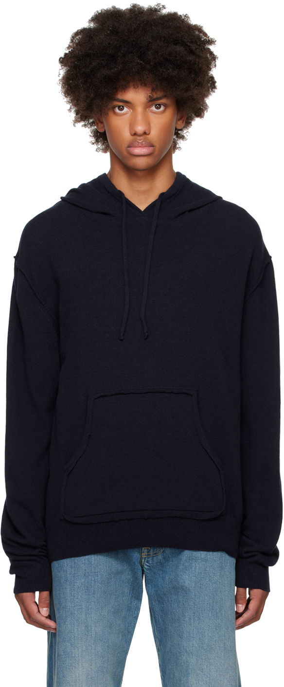 Суитчър Maison Margiela Cashmere Hoodie Тъмно синьо | S50GU0223 M13060, 0