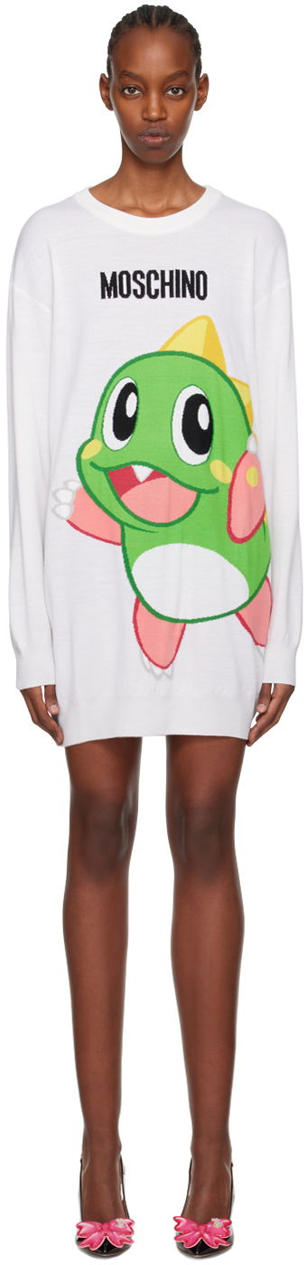 Pокля Moschino Puzzle Bobble Minidress "Off-White" Бяло | 0480 1000 A1001, 0