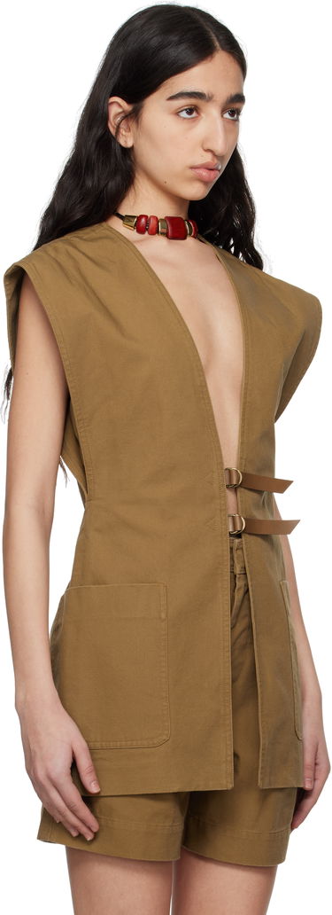 Жилетка ISABEL MARANT Isabel Marant Falila Cotton Canvas Vest Кафяво | GI0053FA-C2F01I, 1