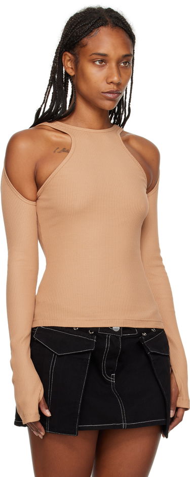 Тениска Dion Lee Loop Cutout Long Sleeve T-Shirt Зелено | C3074F22, 4