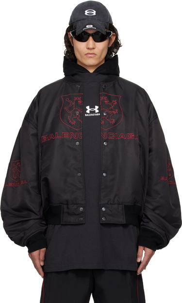 Яке бомбър Balenciaga Balenciaga Lion Club Varsity Bomber Jacket Черно | 814123TRO51, 0
