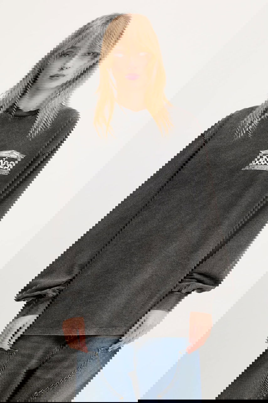 Тениска Aries Aries Aged Ancient Temple Printed Long Sleeve T-Shirt Черно | AR6014103, 0