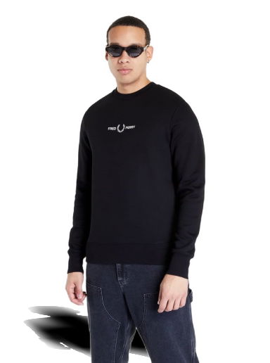 Суитчър Fred Perry Embroidered Sweatshirt Черно | M4727 102