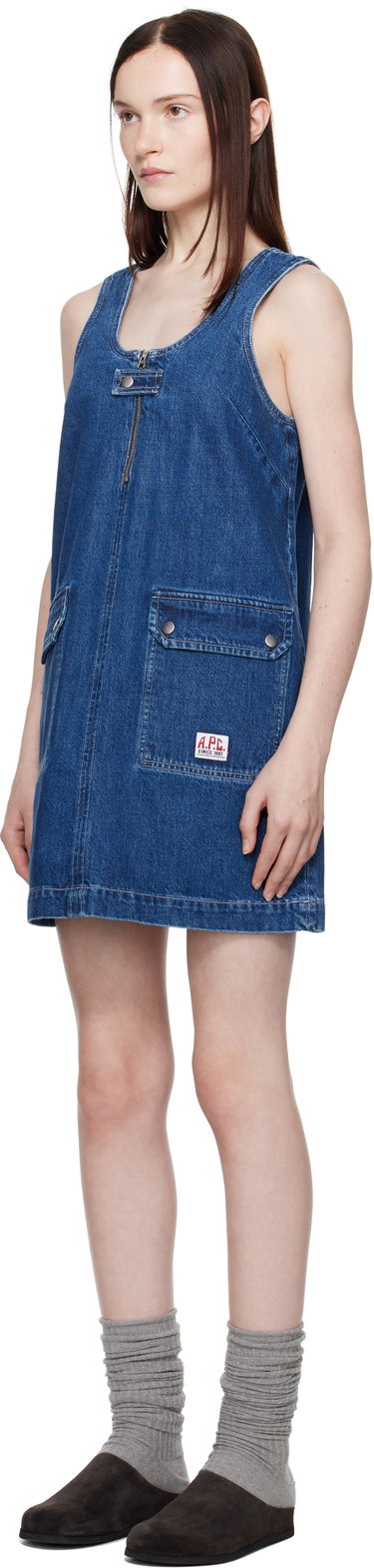 Pокля A.P.C. Designer Denim Minidress Синьо | COHET-F35145, 3