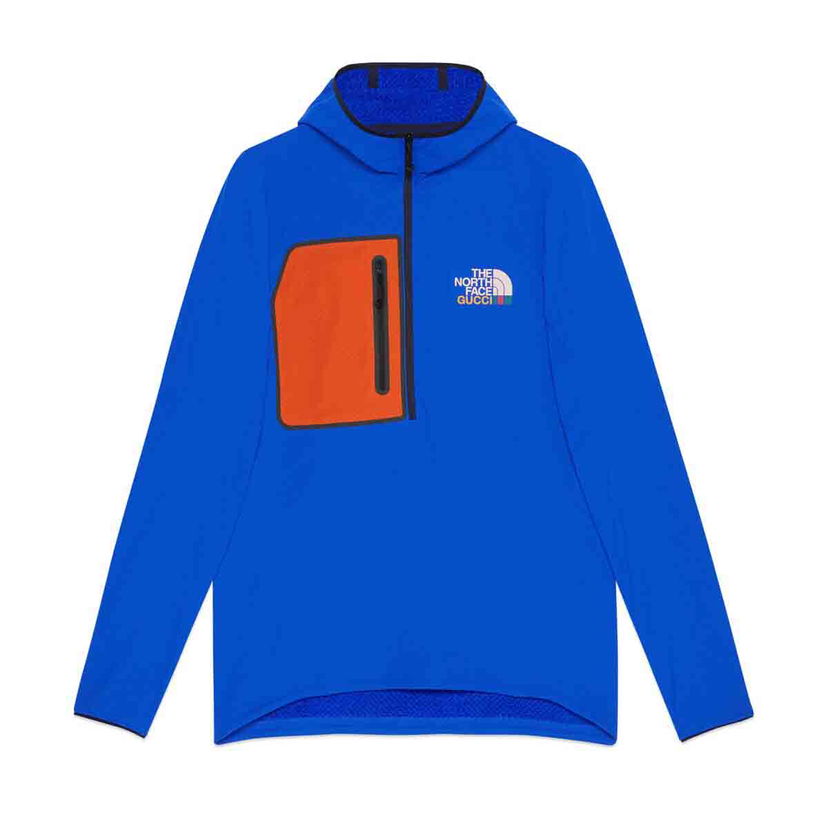 Суитчър Gucci The North Face x Fleece Pullover Blue/Orange Синьо | 663909 ZM0C1 4394