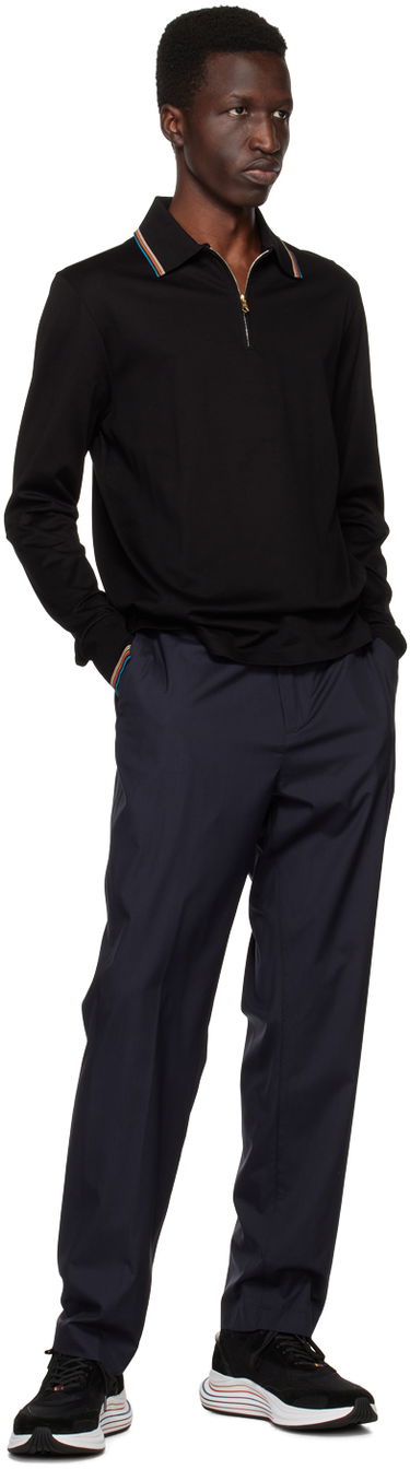 Поло тениска Paul Smith Paul Smith Long Sleeve Zip Polo Черно | M1R-031Y-K00089-79, 3