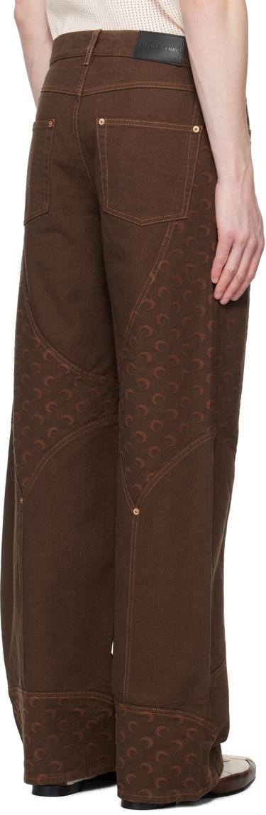 Дънки Marine Serre Marine Serre Moon Jacquard Twill Workwear Trousers Кафяво | MPA073A CWOV0063, 2
