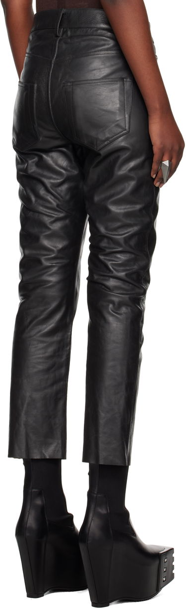 Панталони Rick Owens Rick Owens Hollywood Detroit Cut Leather Pants Черно | RP01E7324 LTP, 2