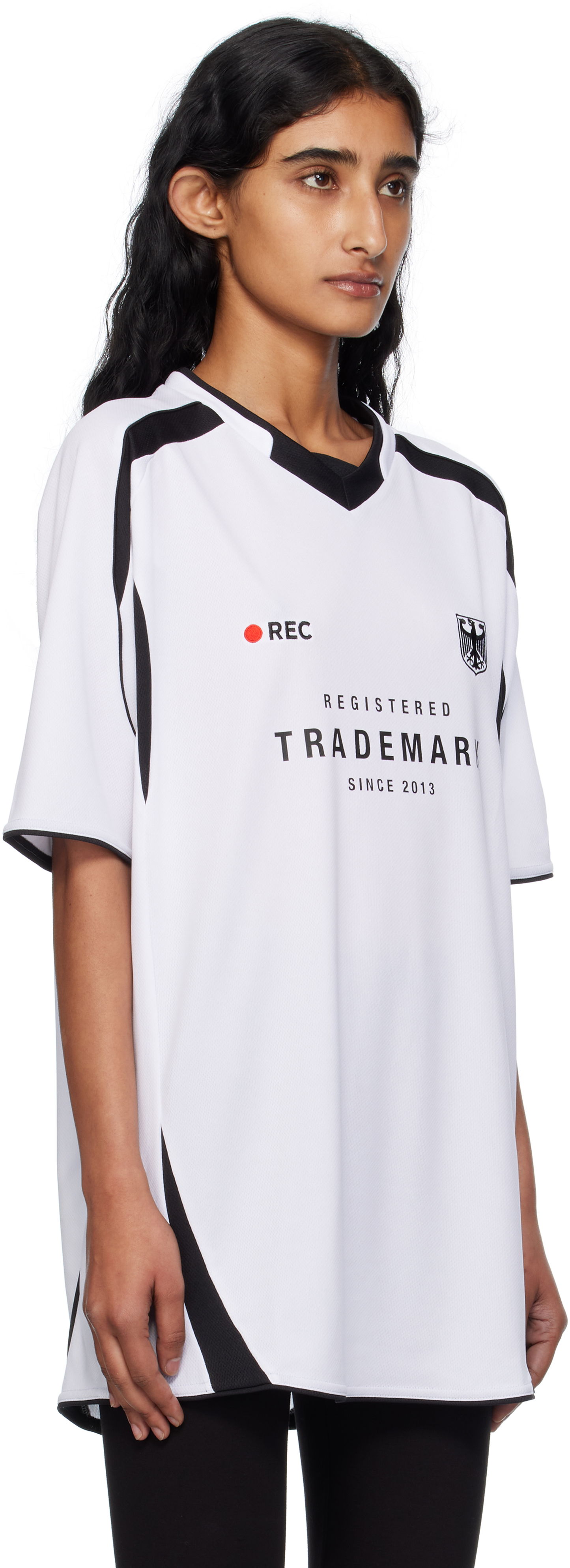 Фланелка VETEMENTS Vetements 'Trademark' Football T-Shirt Бяло | UH76TR500W, 1