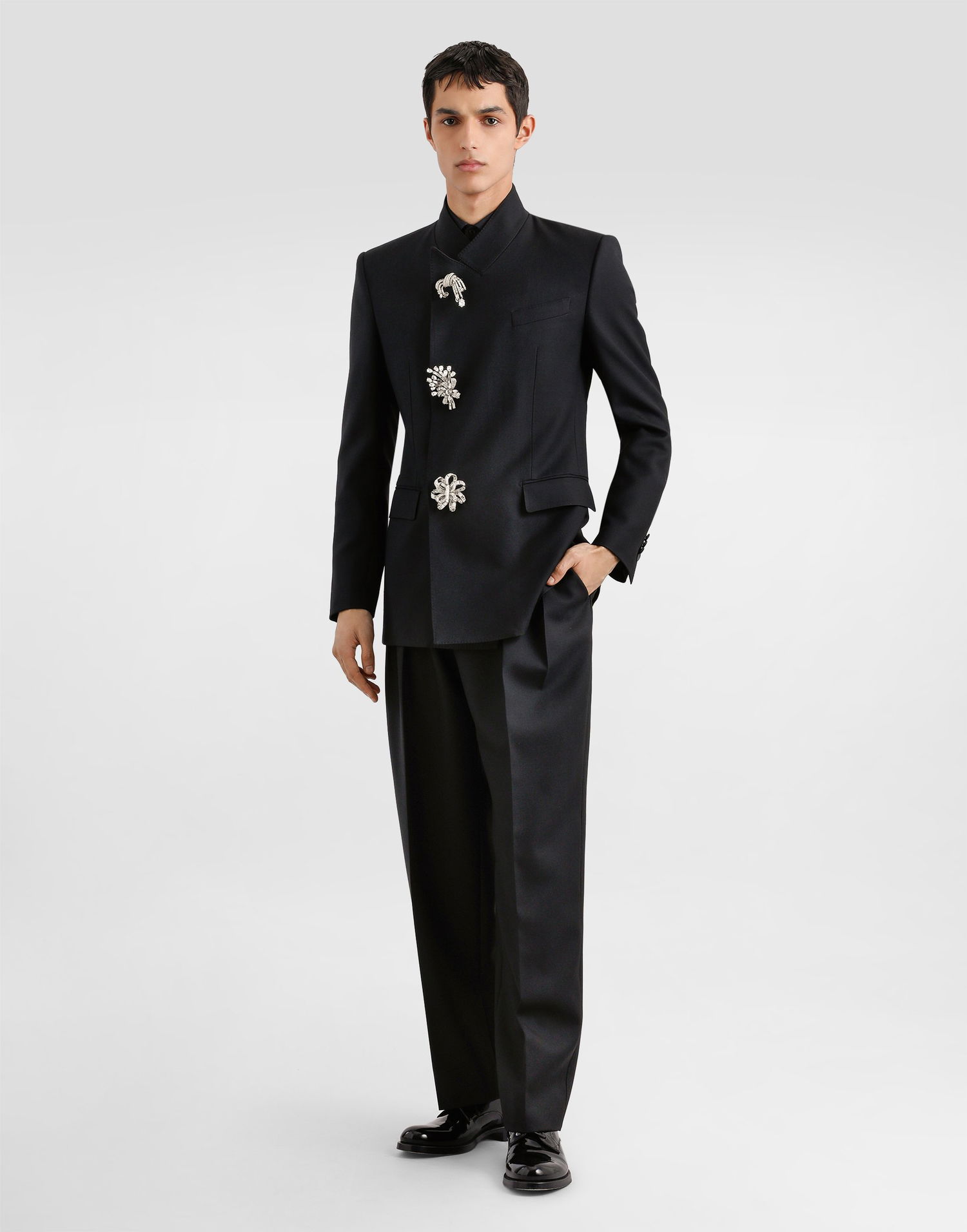Панталони Dolce & Gabbana Dolce & Gabbana Wool Gabardine Pleated Trousers 54 Черно | GP166TFU21EN0000, 1