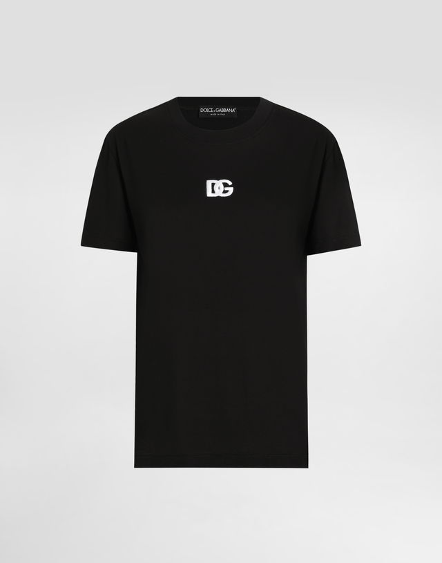 Dolce & Gabbana Jersey T-Shirt with DG Logo Embroidery