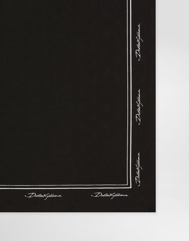 Шал Dolce & Gabbana Dolce & Gabbana Silk Scarf With Logo Print Черно | GQ348EG0WT8HN9MA, 1