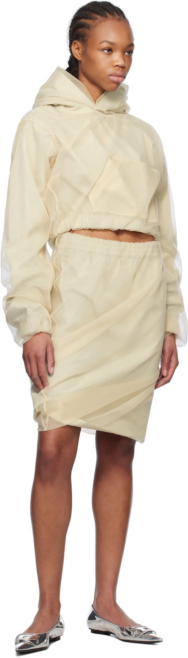 Пола We11done We11done Layered Cropped Hoodie Бежово | WD-BL0-25-117-W-BG, 3