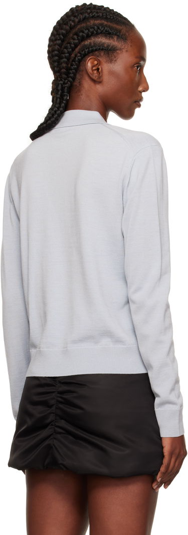 Поло тениска We11done We11done Double Patched Knit Polo Синьо | WD-KT2-25-679-W-GY, 2