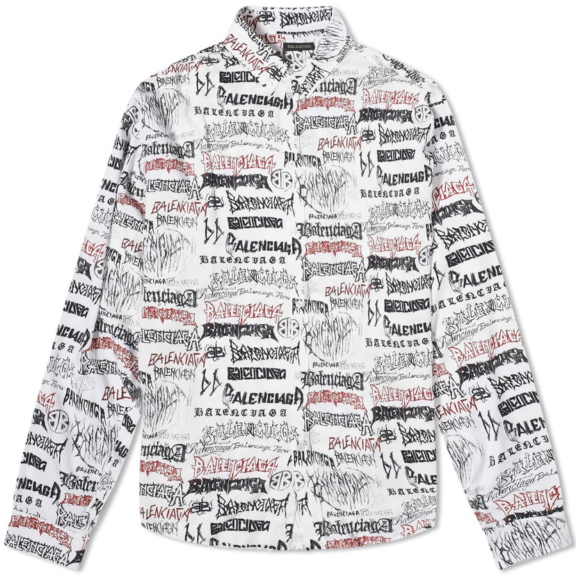 Риза Balenciaga Metal Repeat Logo Shirt Бяло | 662983-TPLE7-9000