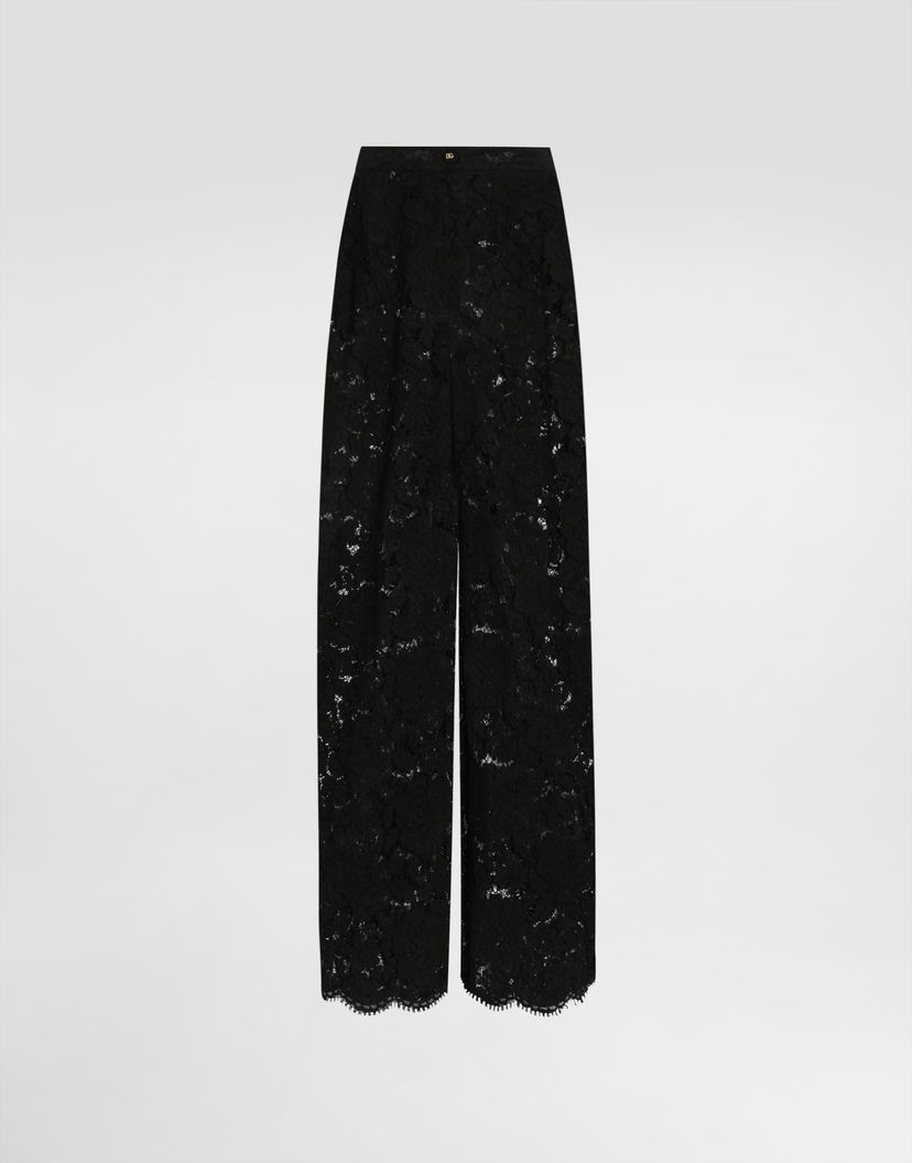 Панталони Dolce & Gabbana Cordonetto Lace Trousers Черно | FTCPTTHLM7LN0000