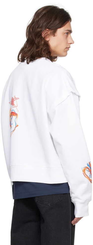 Суитчър Études Parade Print Cropped Sweatshirt Бяло | E24MC221A01300, 2