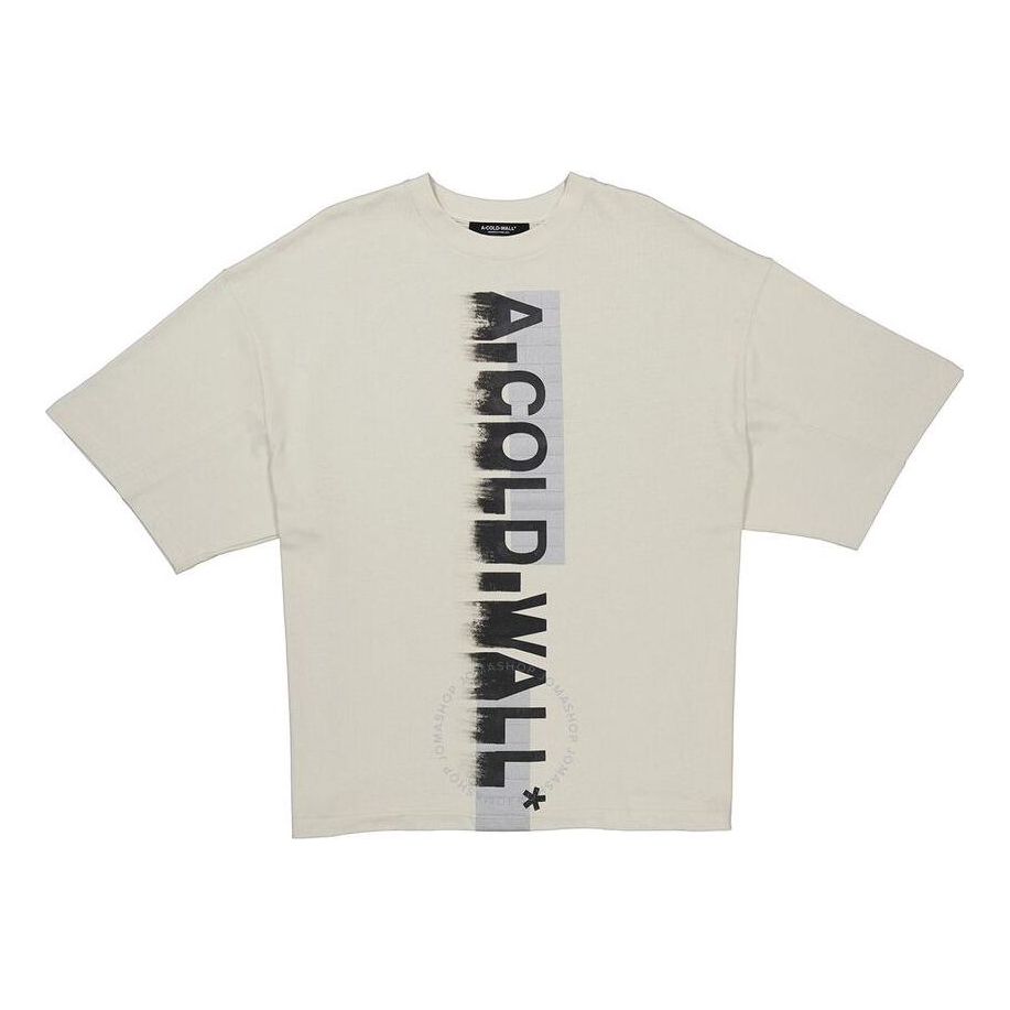 Тениска A-COLD-WALL* A-COLD-WALL* Brushed Logo T-Shirt Бяло | ACWMTS066-BONE, 0