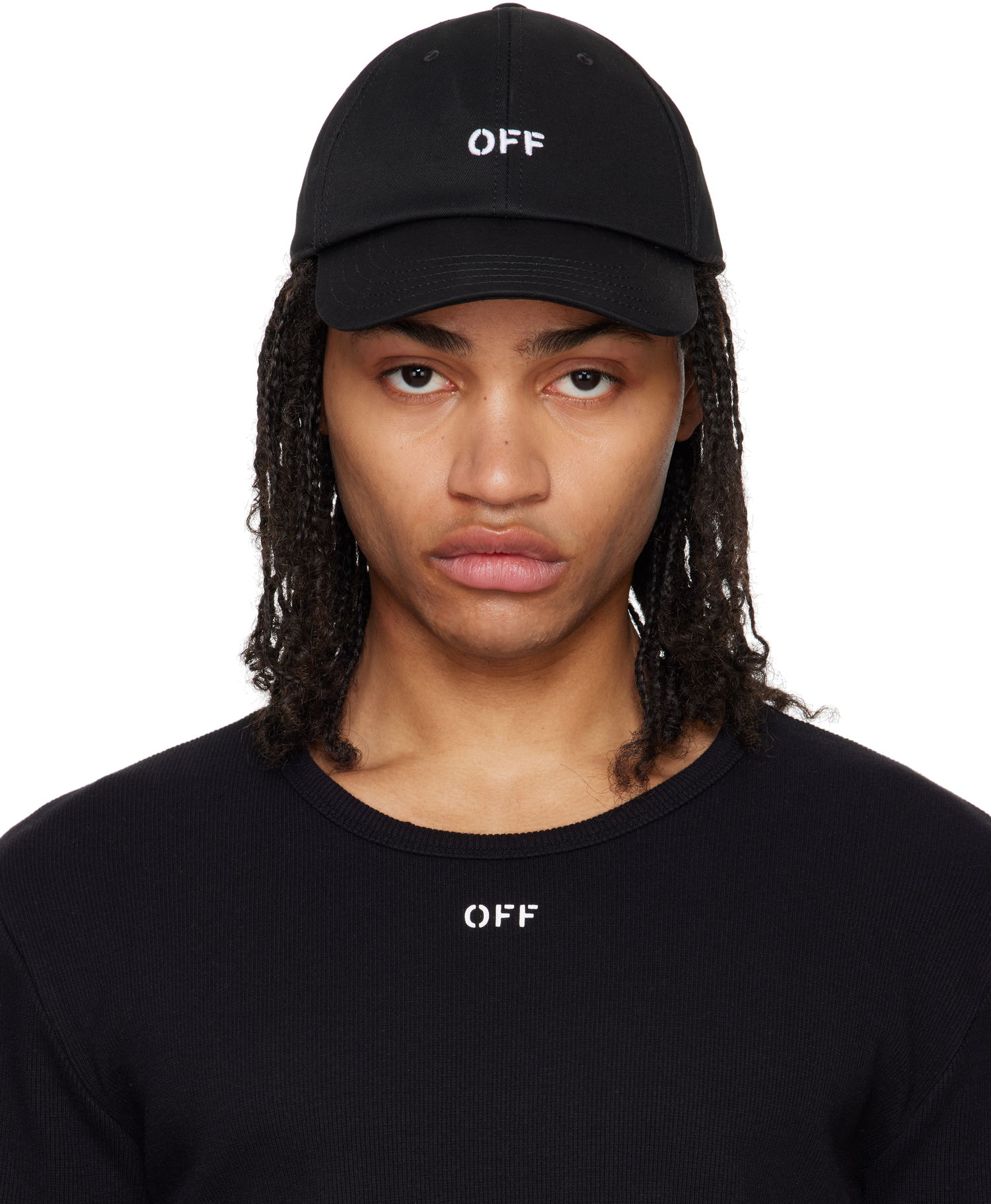 Шапка с козирка Off-White Off-White Baseball Cap with Logo Stamp Черно | OMLA049C99FAB0041001, 0